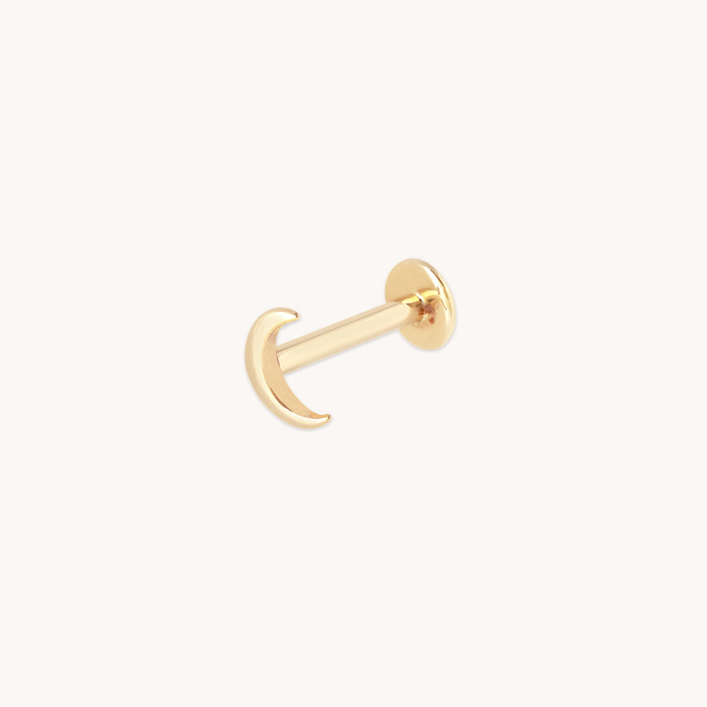 Moon Piercing Stud in Solid Gold