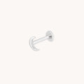 Moon Piercing Stud in Solid White Gold
