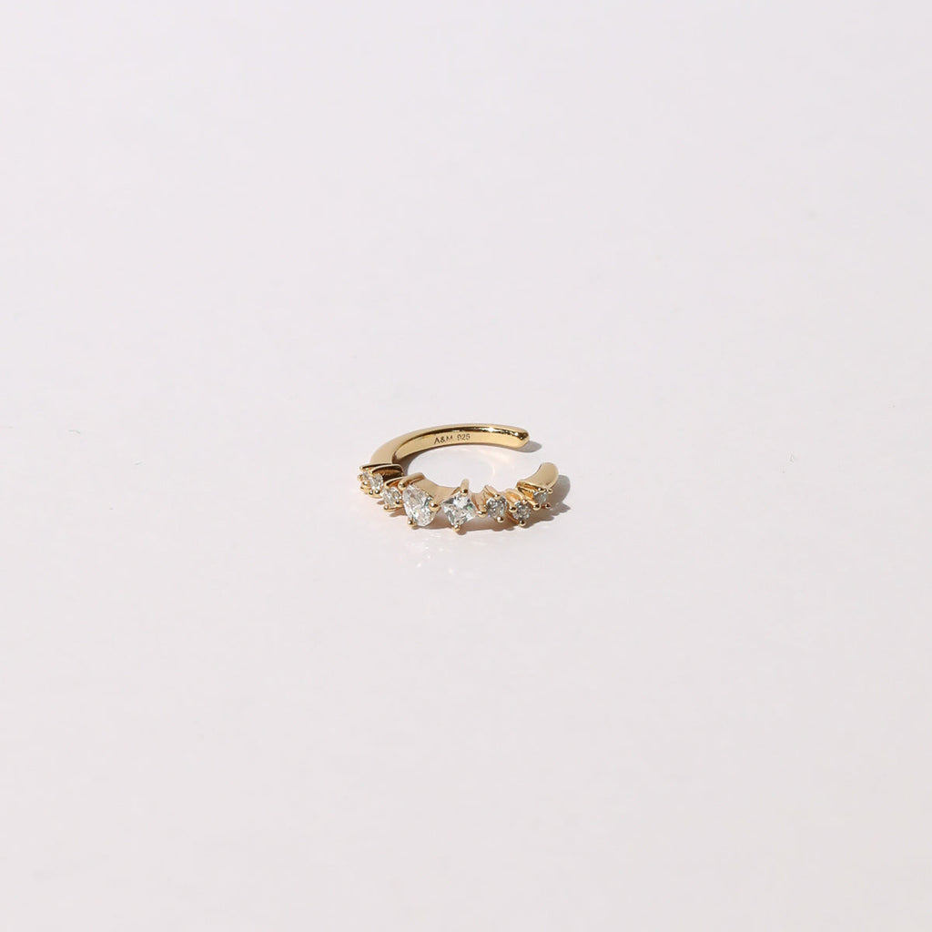 Celestial Crystal Ear Cuff in Gold