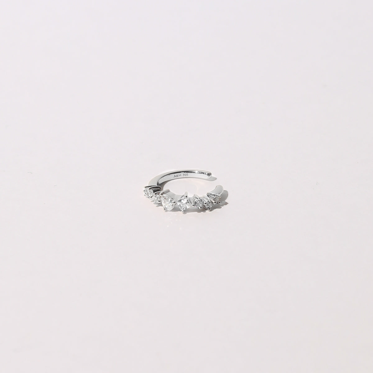 Celestial Crystal Ear Cuff in Silver