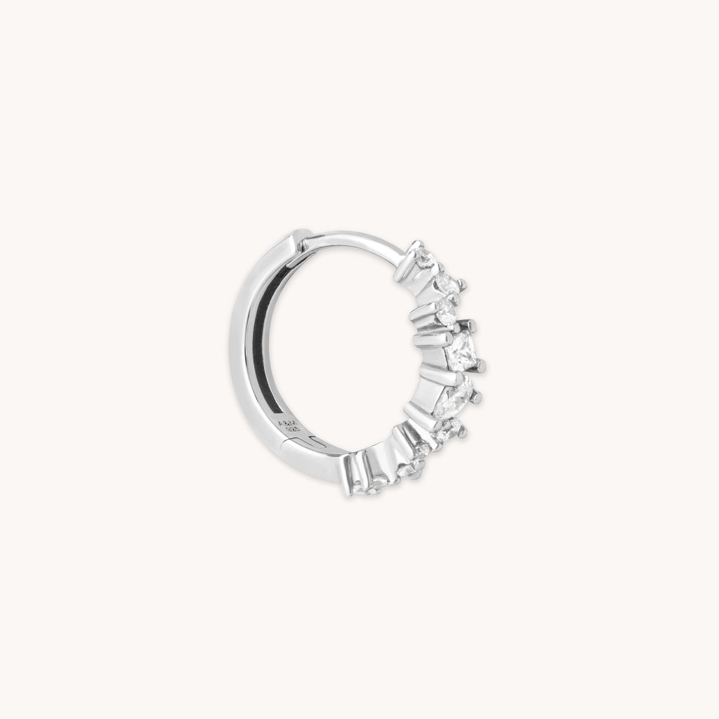 Celestial Crystal 11.5mm Hoop in Silver