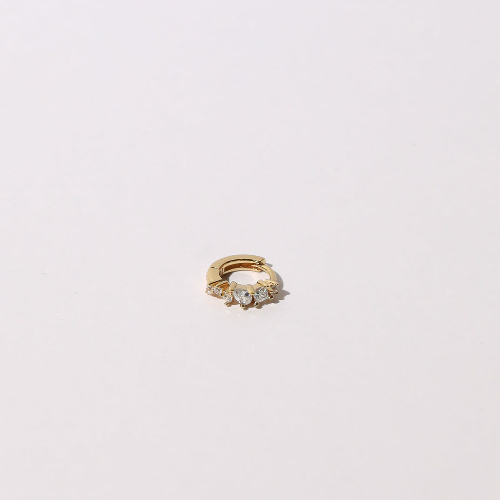 Celestial Crystal 6.5mm Hoop in Gold