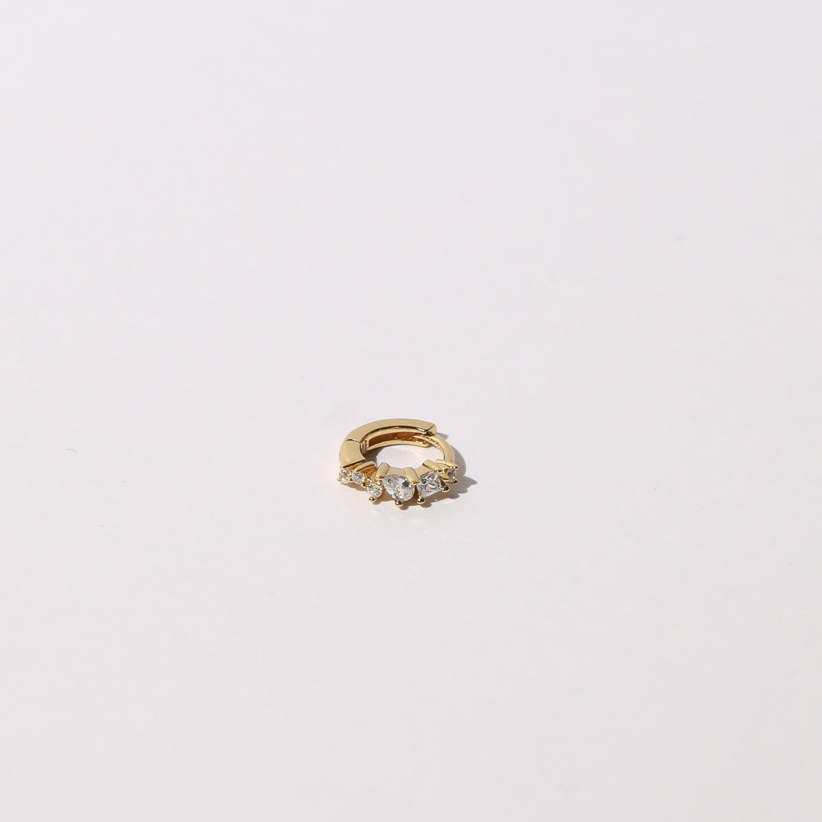 Celestial Crystal 6.5mm Hoop in Gold