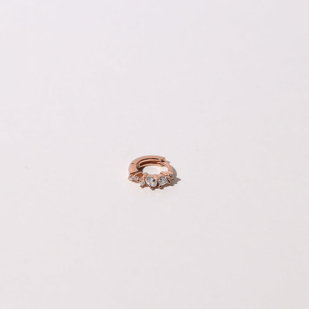 Celestial Crystal 6.5mm Hoop in Rose Gold