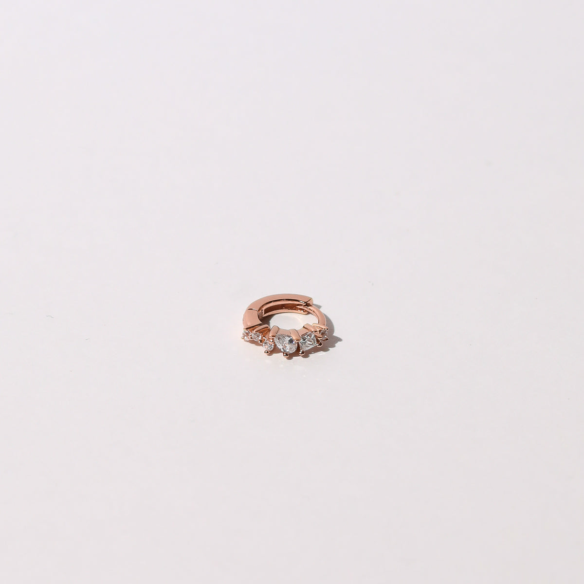 Celestial Crystal 6.5mm Hoop in Rose Gold