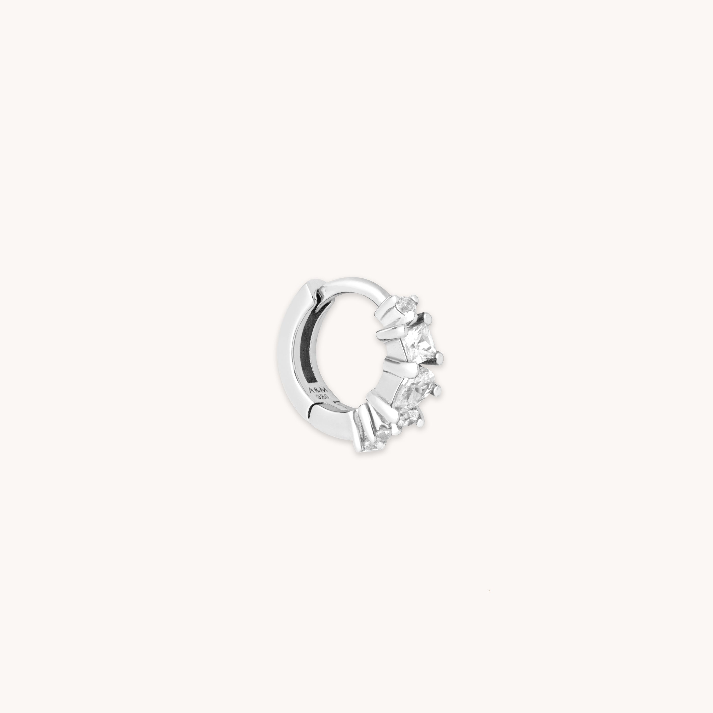 Celestial Crystal 6.5mm Hoop in Silver