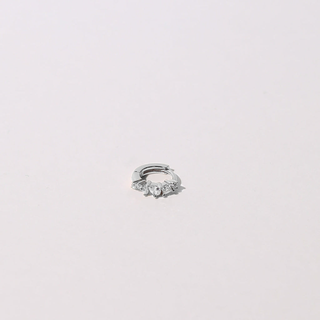 Celestial Crystal 6.5mm Hoop in Silver