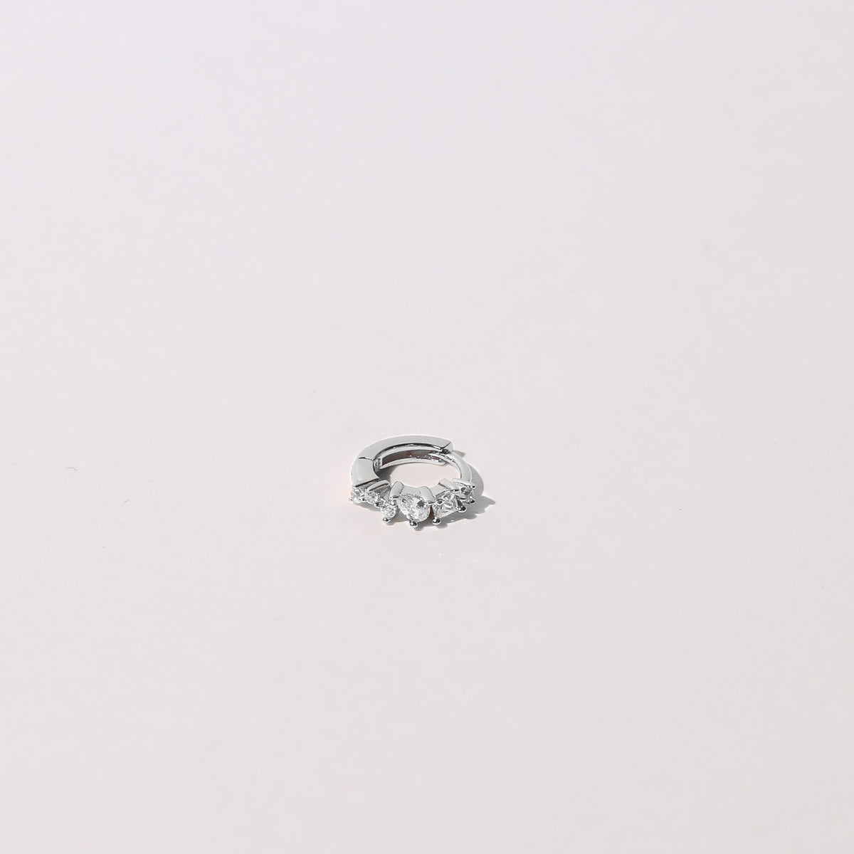 Celestial Crystal 6.5mm Hoop in Silver