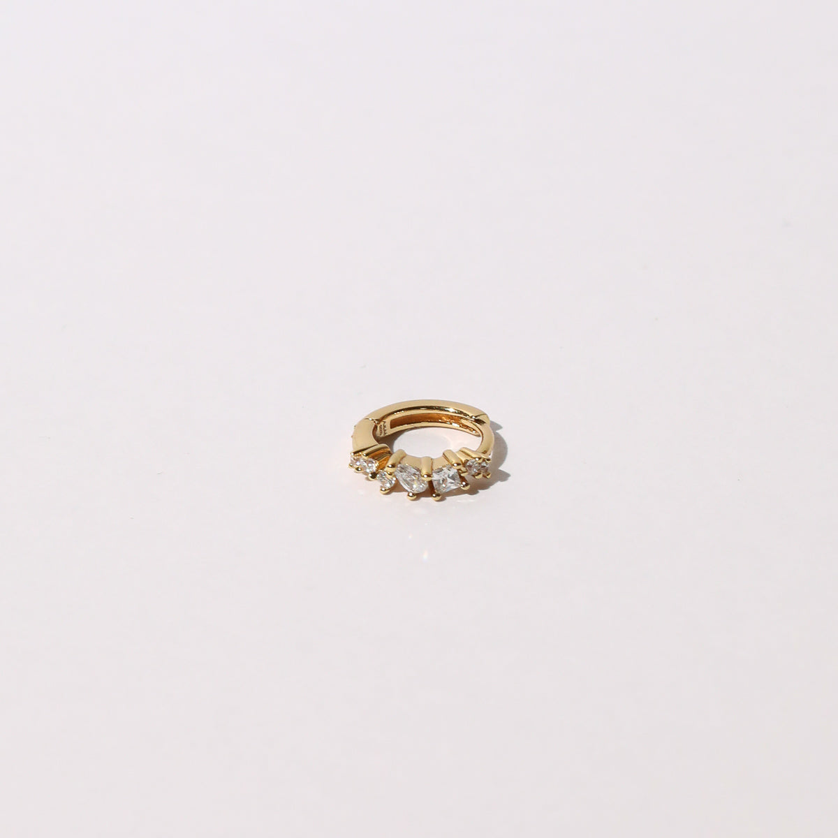 Celestial Crystal 8mm Hoop in Gold