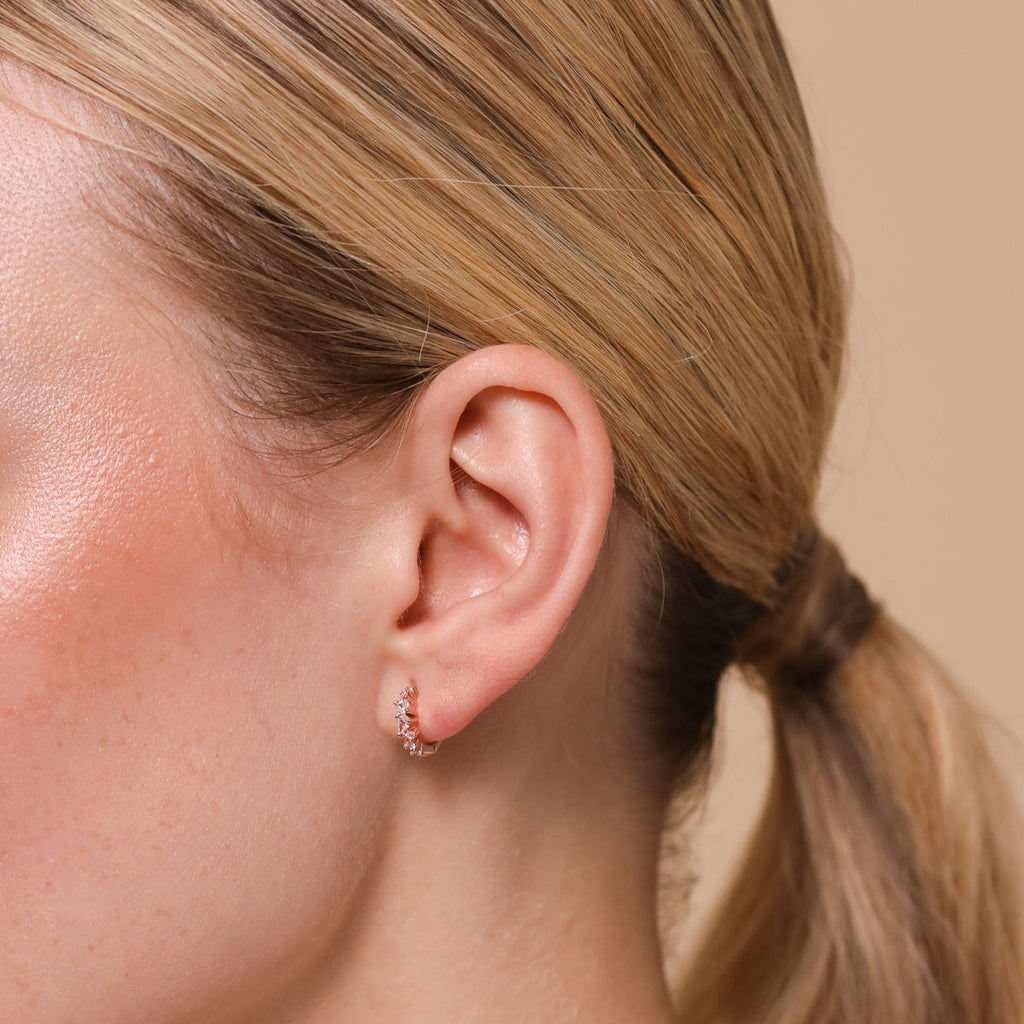 Celestial Crystal 8mm Hoop in Rose Gold