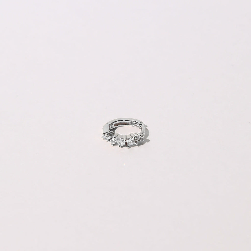 Celestial Crystal 8mm Hoop in Silver