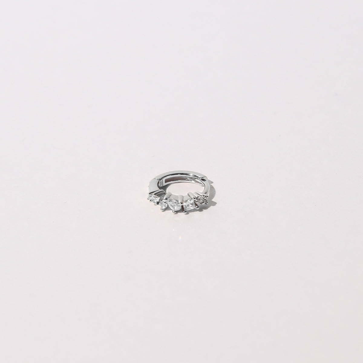 Celestial Crystal 8mm Hoop in Silver