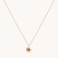 February Amethyst Birthstone Necklace in Solid Gold
