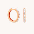 Essential Crystal Small Hoops in Rose Gold