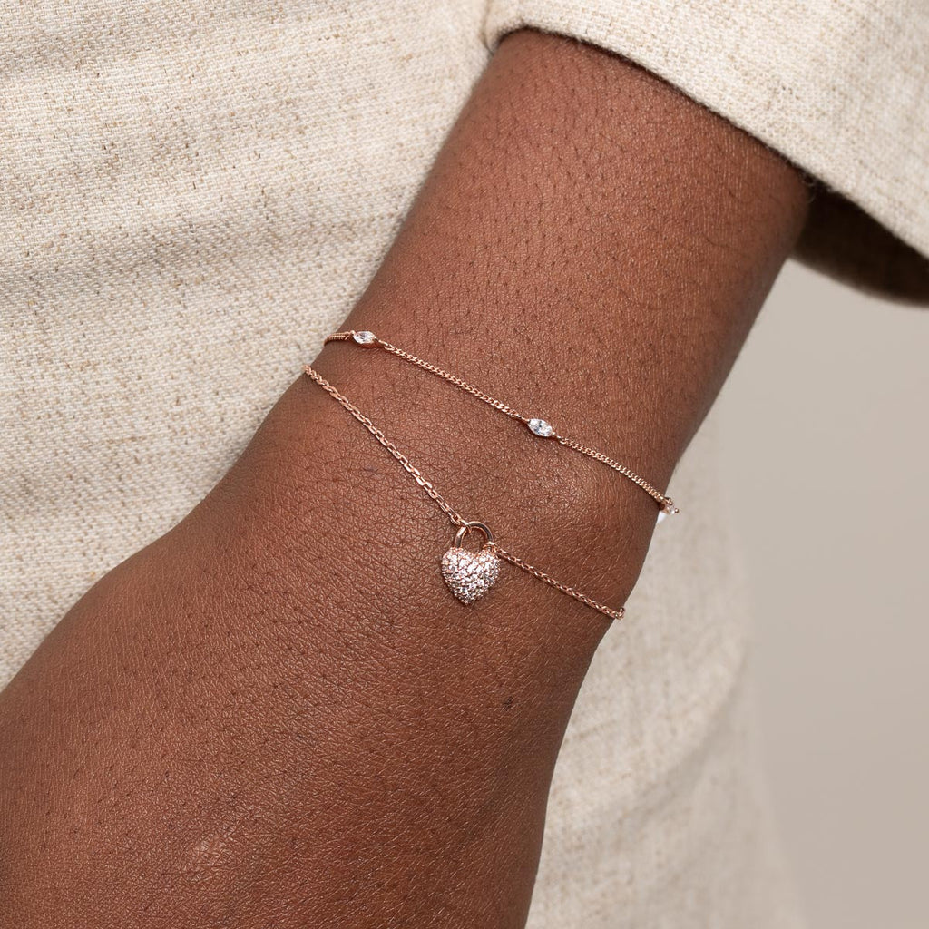 Navette Crystal Bracelet in Rose Gold