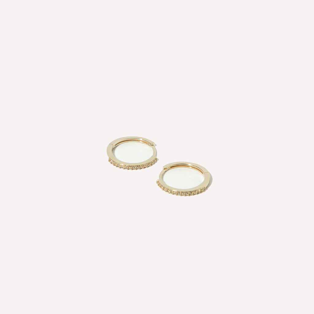 Topaz 12mm Hoops in Solid Gold