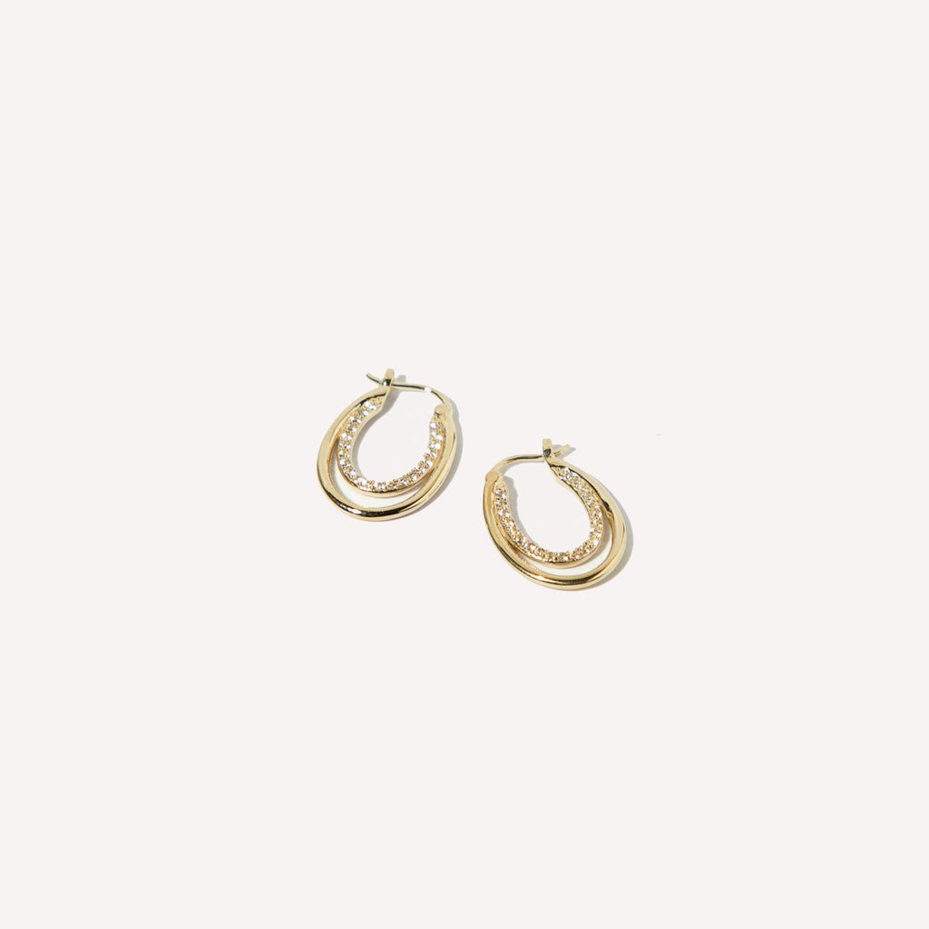 Duo Topaz Hoops in Solid Gold
