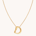 D Initial Bold Pendant Necklace in Gold