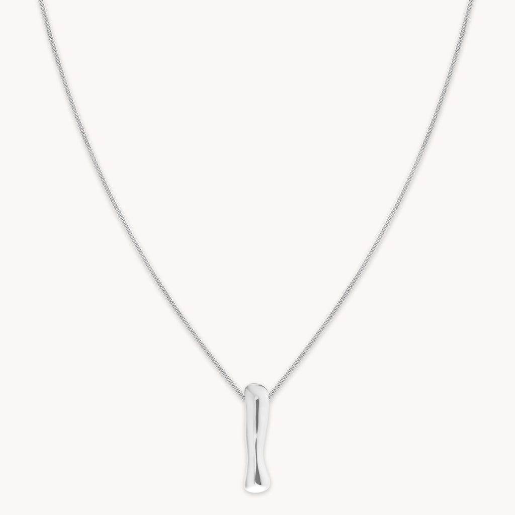 I Initial Bold Pendant Necklace in Silver