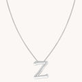 Z Initial Bold Pendant Necklace in Silver