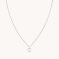 C Initial Pavé Pendant Necklace in Silver