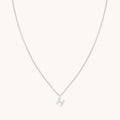 H Initial Pavé Pendant Necklace in Silver