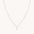 I Initial Pavé Pendant Necklace in Silver