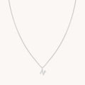 N Initial Pavé Pendant Necklace in Silver