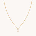 O Initial Pavé Pendant Necklace in Gold