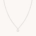 O Initial Pavé Pendant Necklace in Silver