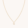 Q Initial Pavé Pendant Necklace in Gold