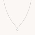 Q Initial Pavé Pendant Necklace in Silver