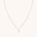 Y Initial Pavé Pendant Necklace in Silver