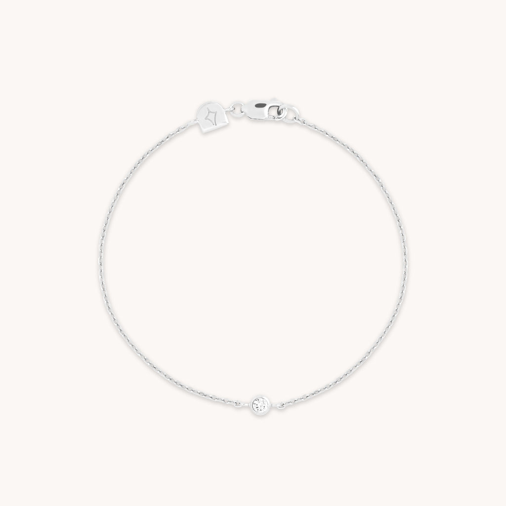 Essential Crystal Charm Bracelet in Silver