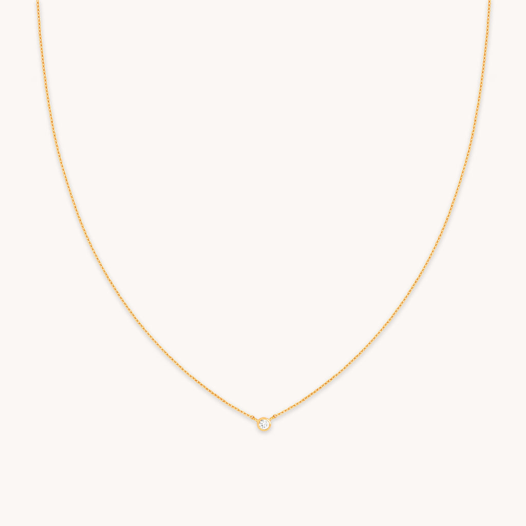 Essential Crystal Pendant Necklace in Gold