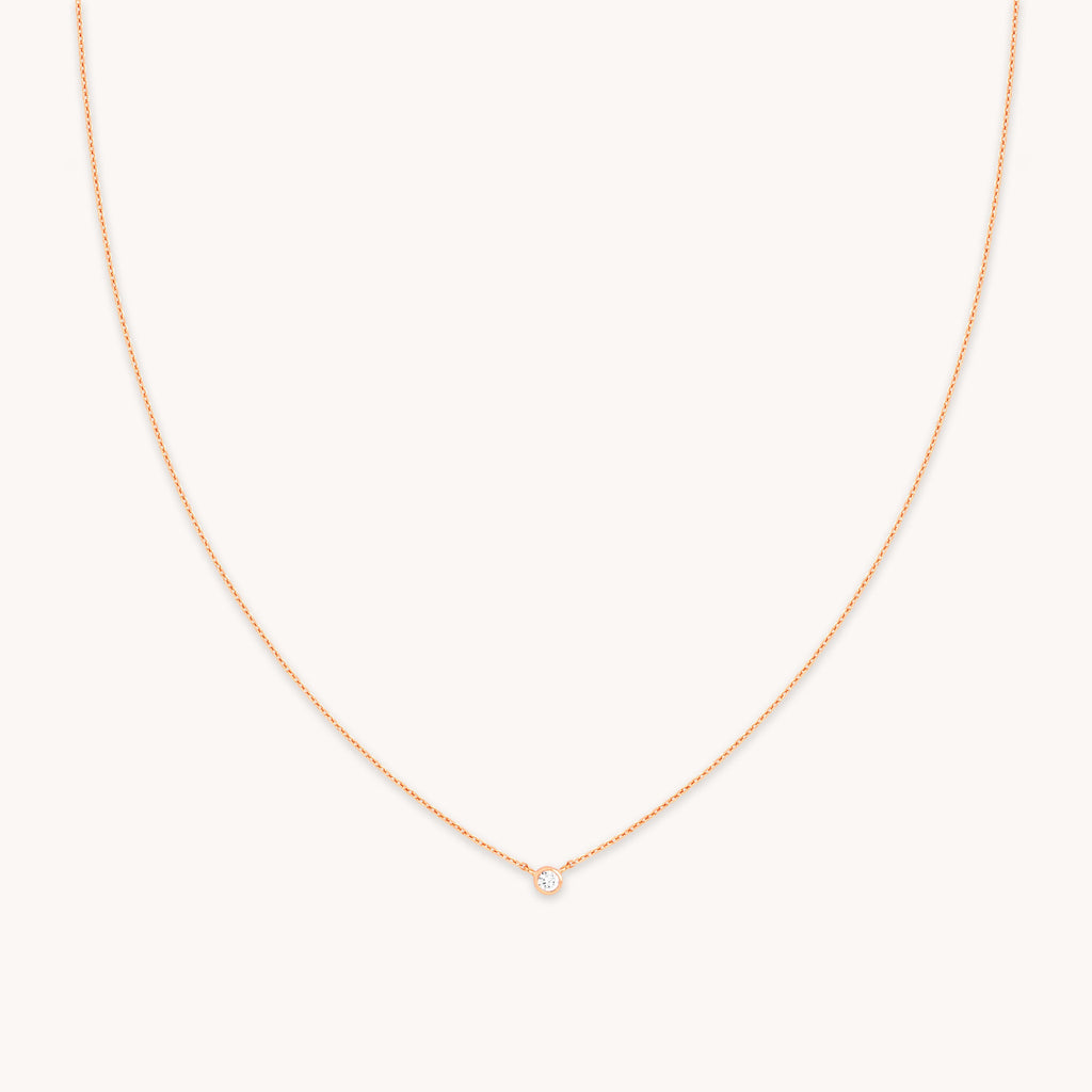 Essential Crystal Pendant Necklace in Rose Gold