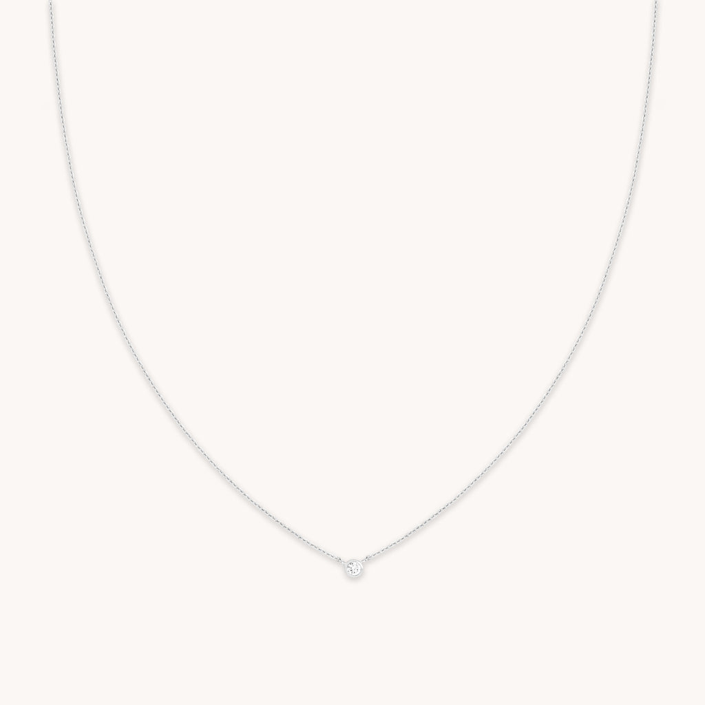 Essential Crystal Pendant Necklace in Silver