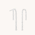 Gleam Crystal Drop Studs in Silver