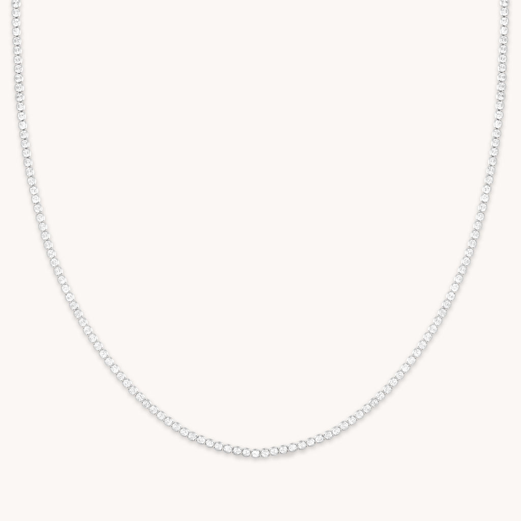 Gleam Tennis Chain Necklace in Silver