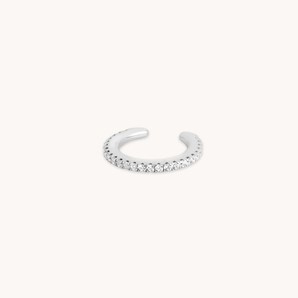 Crystal Ear Cuff in Silver