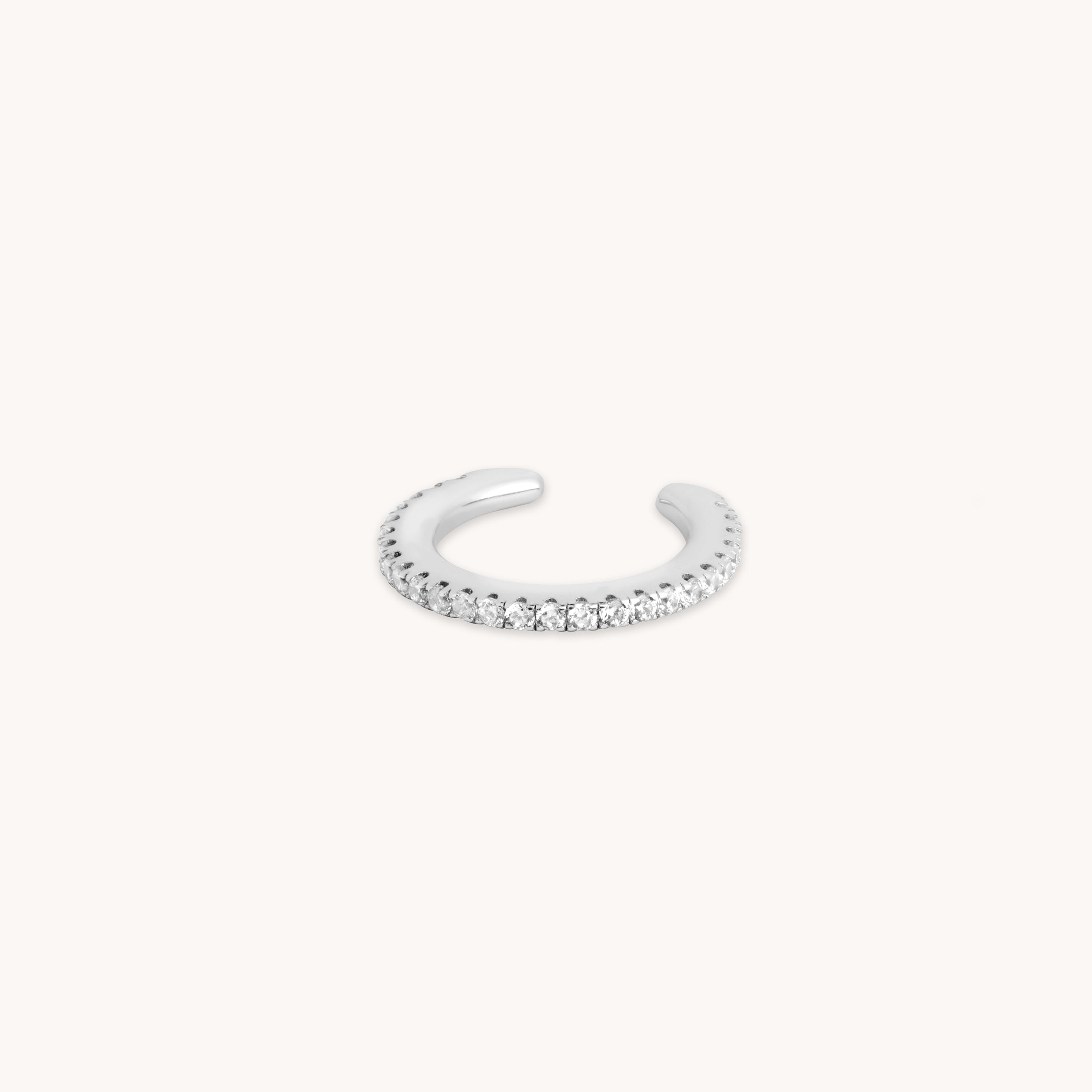 Crystal Ear Cuff in Silver