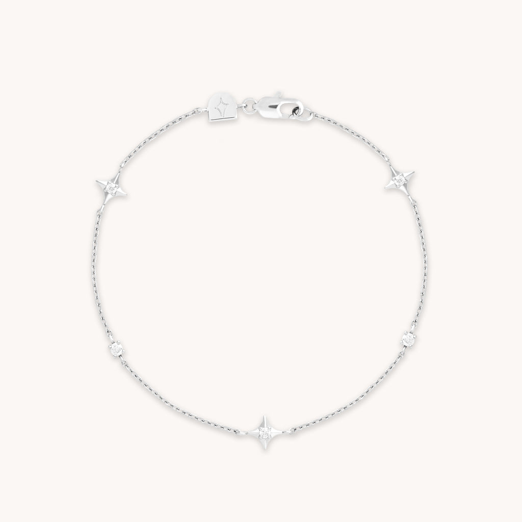 Cosmic Star Charm Bracelet in Silver