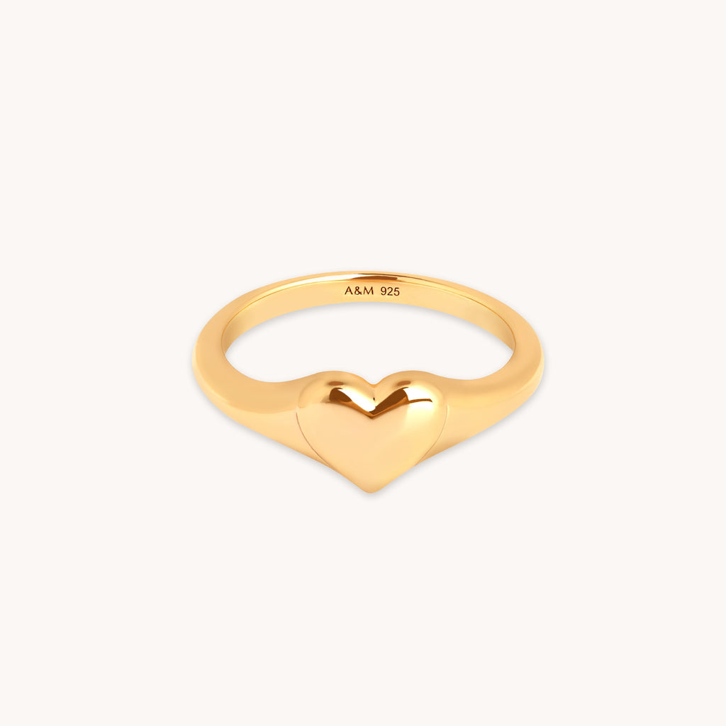 Heart Signet Ring in Gold