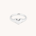Heart Signet Ring in Silver