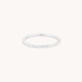 Ridged Band Ring in Solid White Gold