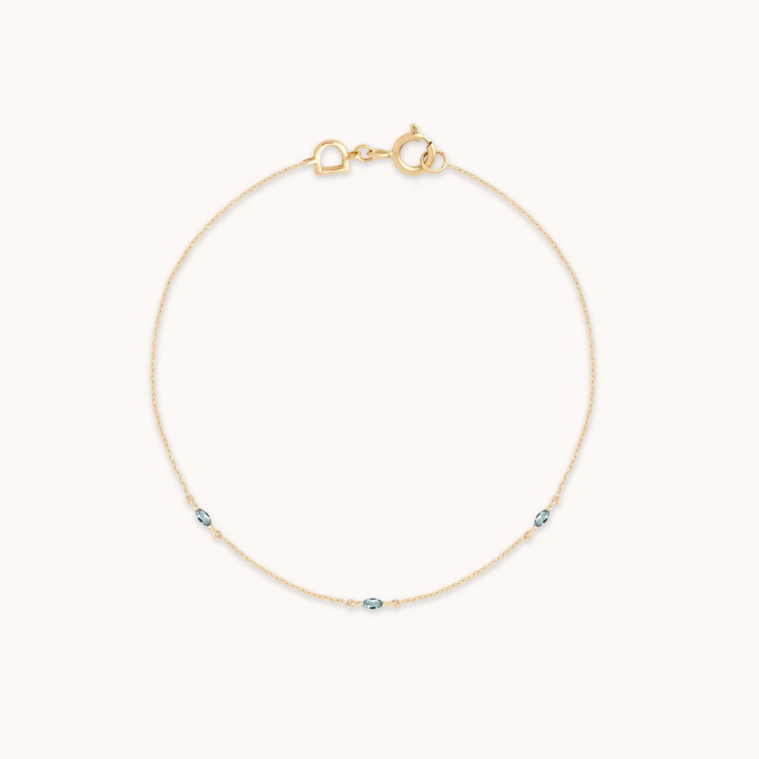 Alexandrite Charm Bracelet in Solid Gold