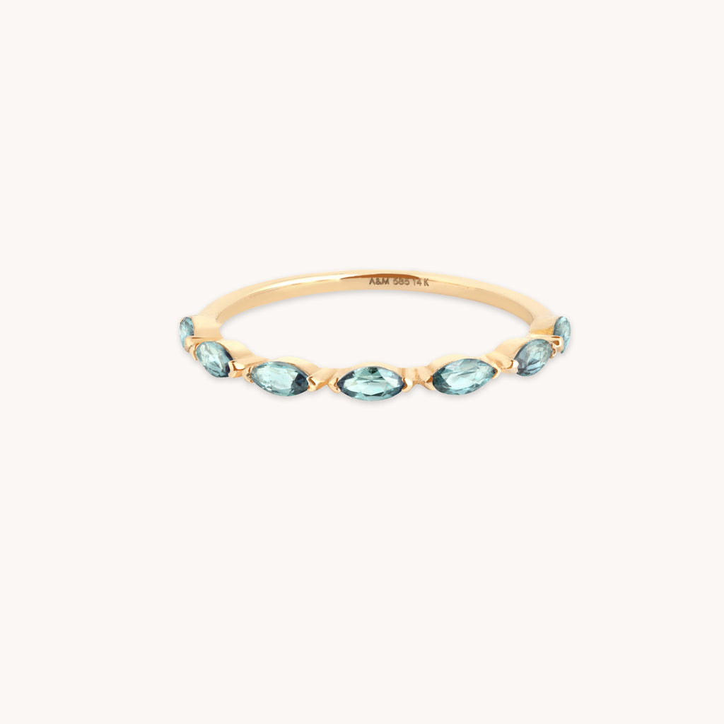 Alexandrite Marquise Band Ring in Solid Gold