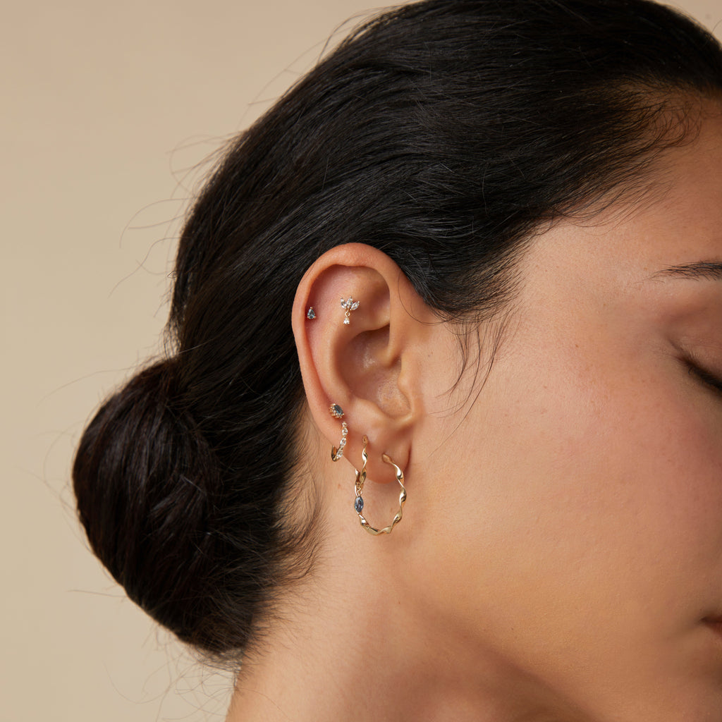 Twist Large Hoops in Solid Gold