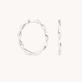 Twist Large Hoops in Solid White Gold