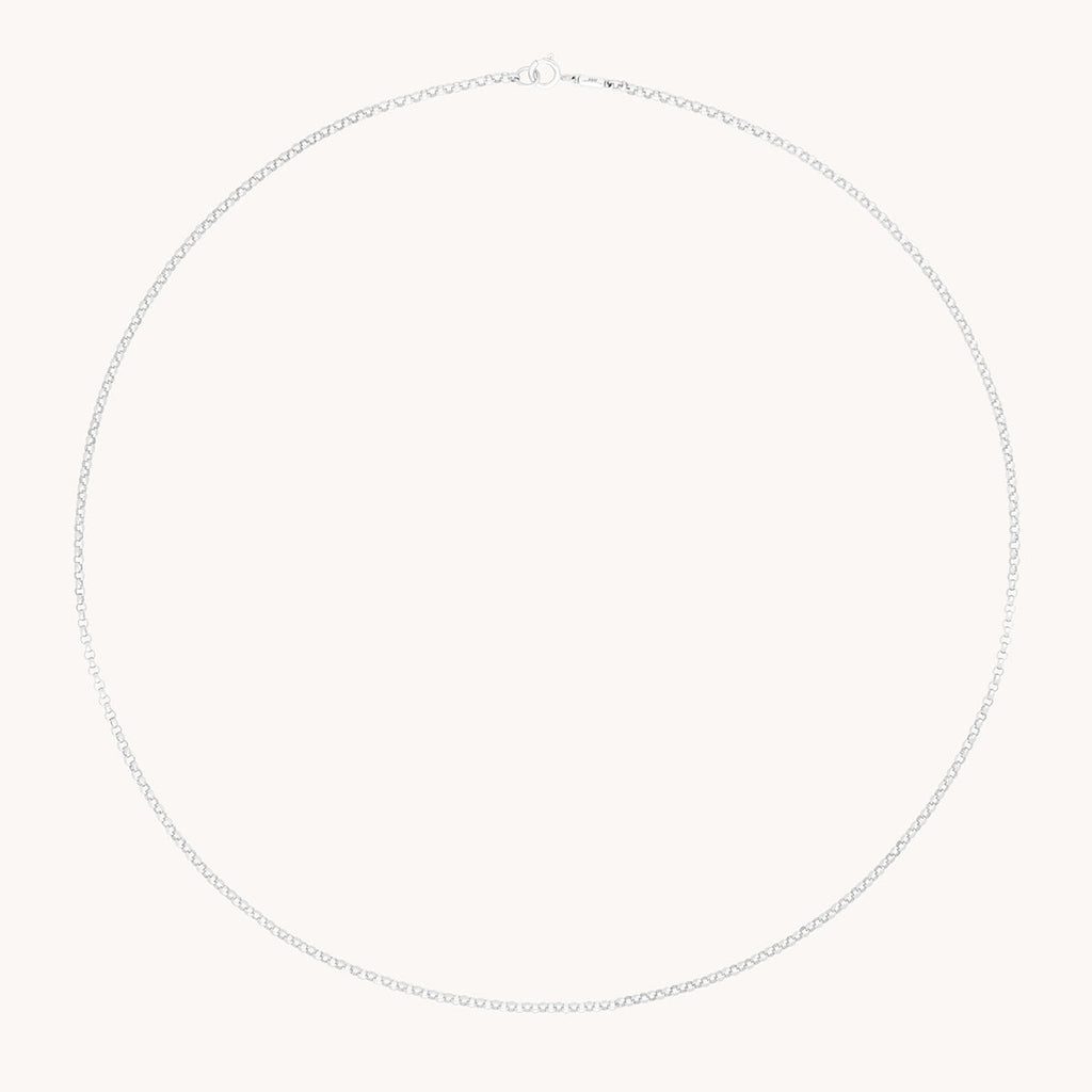 Chelsea Chain Necklace in Solid White Gold